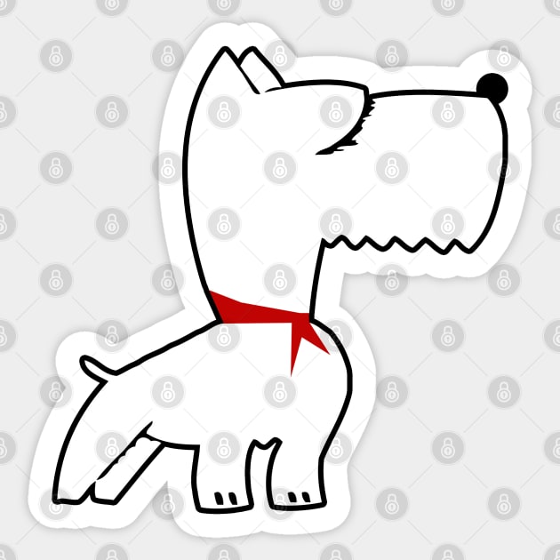 White Scottie Sticker by SandraKC